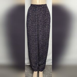 Maren L Pants Airy Flowy Lightweight Polyester Pleats Partial Elastic Waist